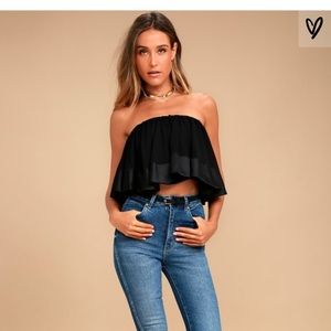 Black dressy crop top